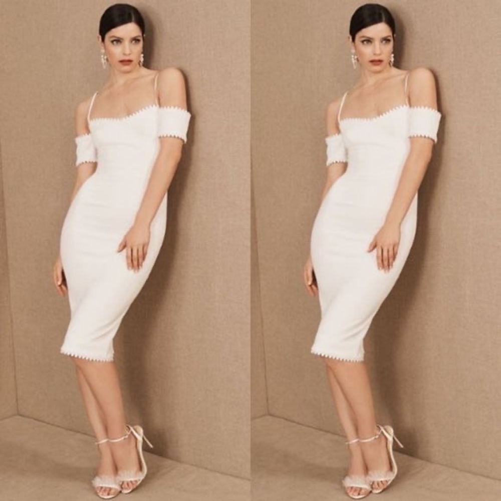 NWT BHLDN Anthropologie White Scallop Dress